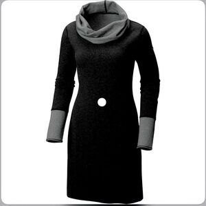 Columbia Dress Winter Dream Reversible black grey trim/grey blk trim sleeve  L